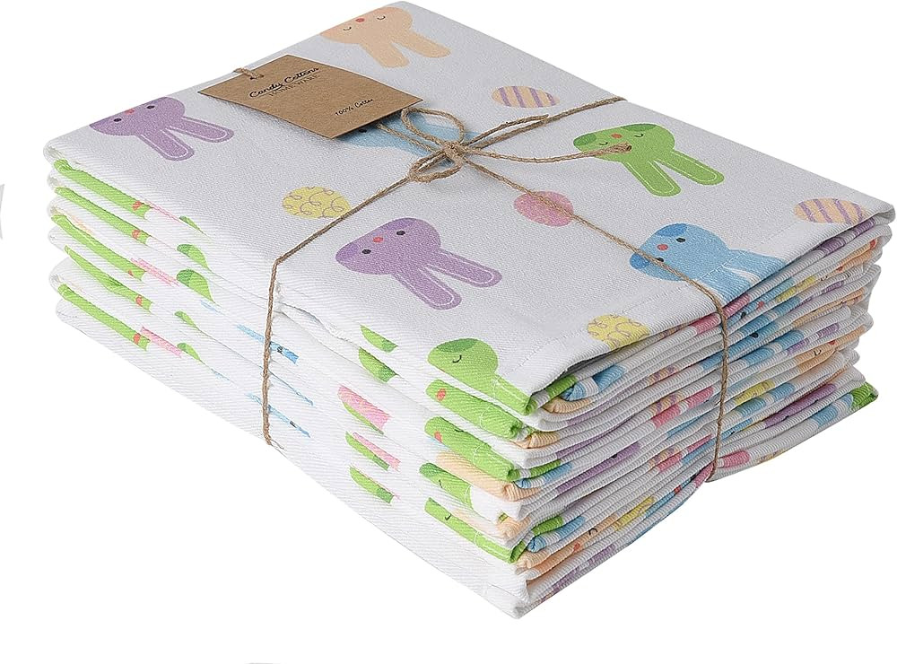 Printed Cloth Dinner Napkins Cotton 18x18 in Washable Napkins Cloth|Absorbent Reusable Spring Eas... | Amazon (US)