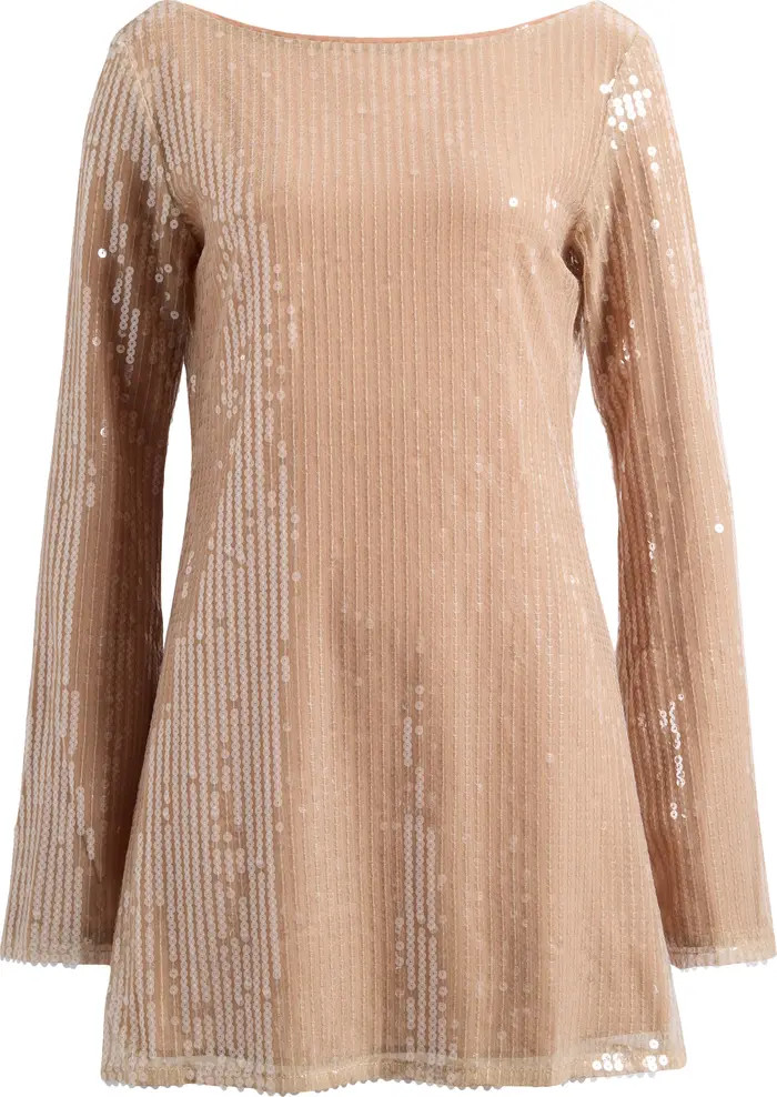 Reformation Sereia Sequin Long Sleeve Minidress | Nordstrom | Nordstrom