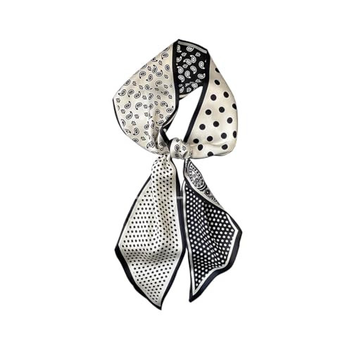 Black Point Long Scarf Fashion Silky Satin Headscarf Wrap Breathable Lightweight Neck Scarves For Bag 5.12 x 59 inch 56 | Amazon (US)