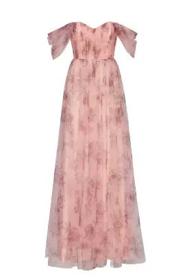 Blush Floral Tulle Gown | Rent the Runway