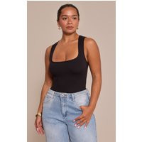 Shape Black Sculpt Square Neck Bodysuit | PrettyLittleThing US