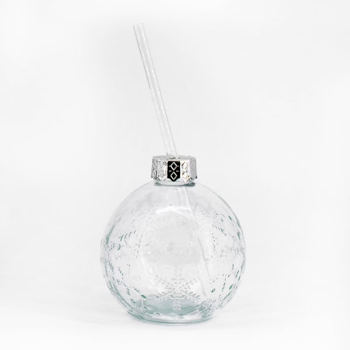Madison Home 4pk Snowflake Ornament Sippers with Glass Straws | Target