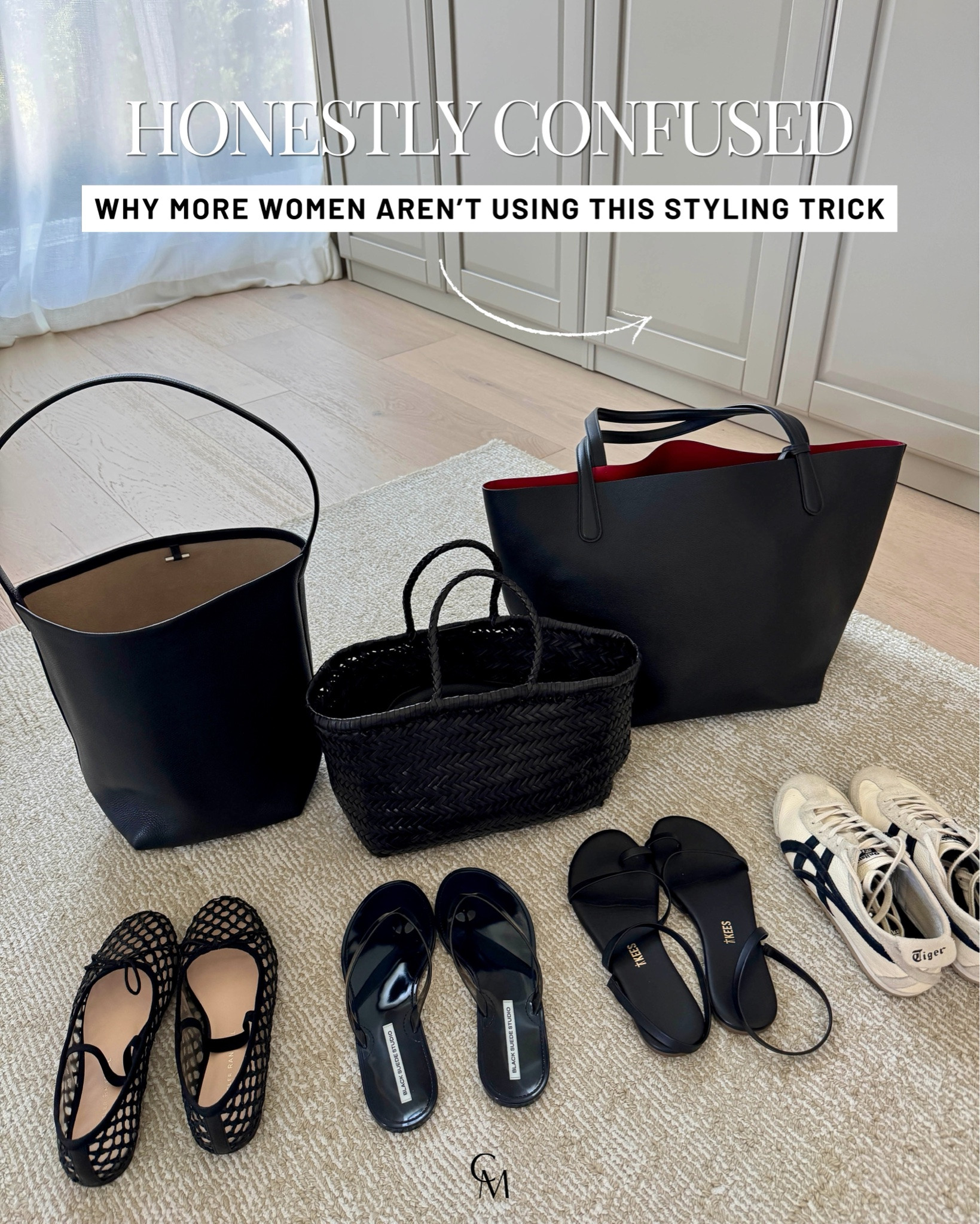 Showing how I like to use the sandwich method with shoes + bags in black. Such an easy way to make outfits feel more intentional.

Look 1:
Amazon dress xs 
Filoro cashmere sweater small - old 
Tkees Mia sandals 5 
Dragon Diffusion triple jump small 
Quince sunglasses 
Dorsey James necklace 15” 
Electric Picks earrings

Look 2:
AYR Shirt xs 
Everlane cashmere sweater xs 
Citizens Of Humanity Miro Jeans 24 - run big, cut hems. 
Everlane Flats 5 
Mansur Gavriel tote 
YSL Sunglasses 
Quince earrings 
Dorsey James necklace 15"

Look 3:
Zara top small 
Pistola pants xs - old 
Black Suede Studio sandals 35 
Dragon Diffusion triple jump small 
YSL Sunglasses 
Dorsey James necklace 15” 
Dorsey Maxwell earrings medium

Look 4:
Madewell tee xs 
Zara jacket small 
Everlane curve jeans 26 - cut hems 
Loeffler Randall flats 5 
Dragon Diffusion triple jump small 
YSL sunglasses 
Electric picks earrings 
Dorsey James necklace 15"

Look 5:
Rebecca Minkoff top small - old
Almina Concept skirt small - old, linked similar.
Beek Sandals 5 - old, linked similar.
Dragon Diffusion triple jump small
Quince Globe earrings
YSL Sunglasses

Look 6:
Everlane Tee medium 
Mother sweatshirt small 
Ruti wide ish pants petite 4 
Black suede studio sandals 5 
Quince bucket bag 
Polo Ralph Lauren hat 
Dorsey James necklace 15 inch 
Electric Picks Bentley earrings

Look 7:
Zara jacket small 
Madewell tee xs 
Citizens of Humanity Miro jeans 24 - size down, cut hems.
Madewell socks - old 
Onitsuka Tiger sneakers 4 mens - run a half size big. 
Mansur Gavriel tote 
Polo Ralph Lauren hat 
Quince earrings 
Dorsey James necklace 15"

#LTKPetite #LTKmomlife