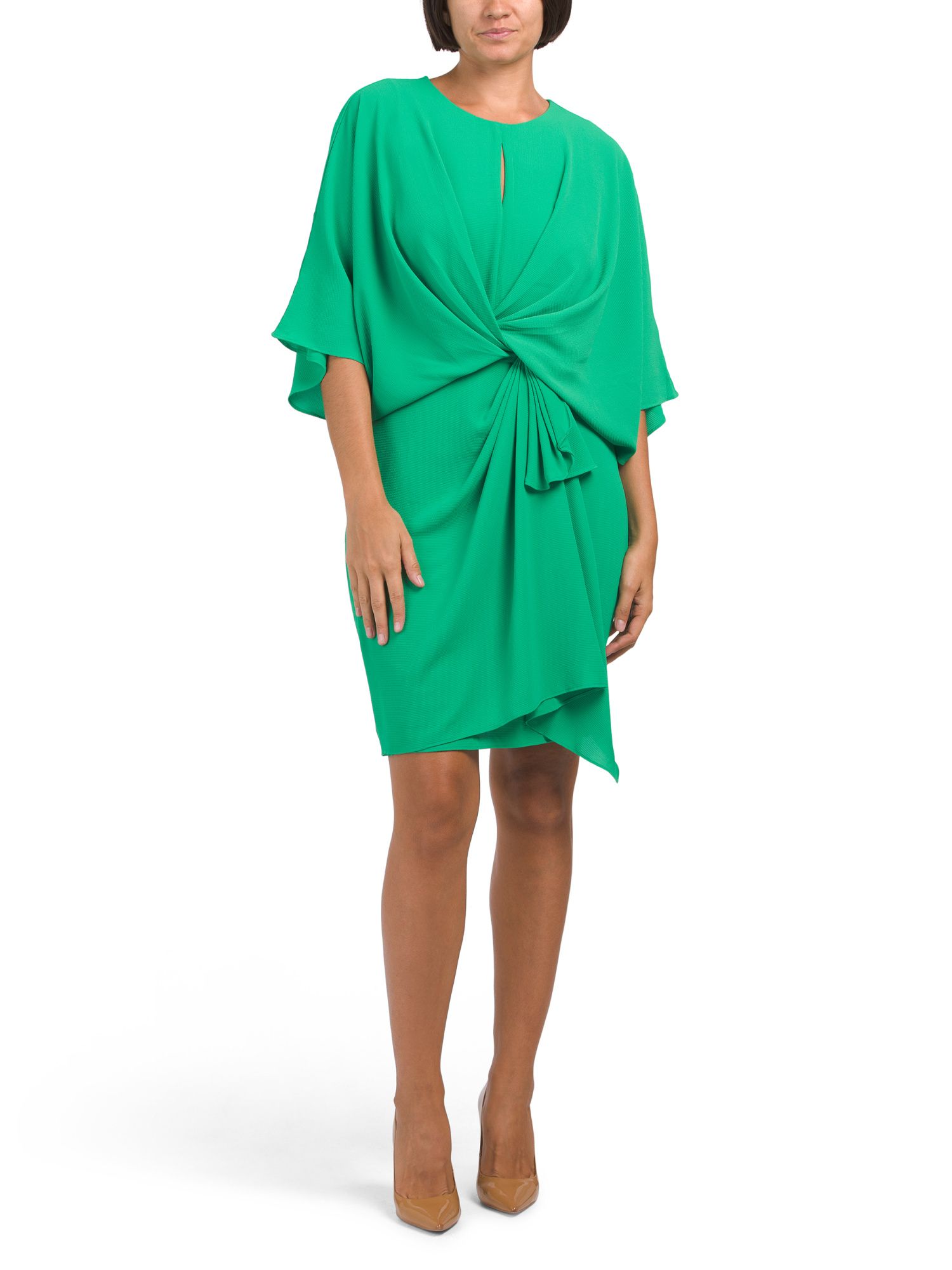 Tie Front Draped Dress With Keyhole | Midi Dresses | Marshalls | Marshalls