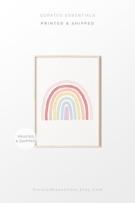 Rainbow Poster Print, Ready to Frame, Nursery Decor, Playroom Decor, PRINTED & SHIPPED | Etsy (US)