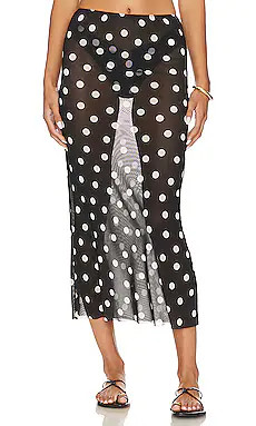 WeWoreWhat Midi Skirt in Oversized Polka Black Multi from Revolve.com | Revolve Clothing (Global)
