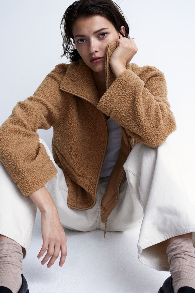 Teddy Bear Jacket - Dark beige - Ladies | H&M US | H&M (US + CA)