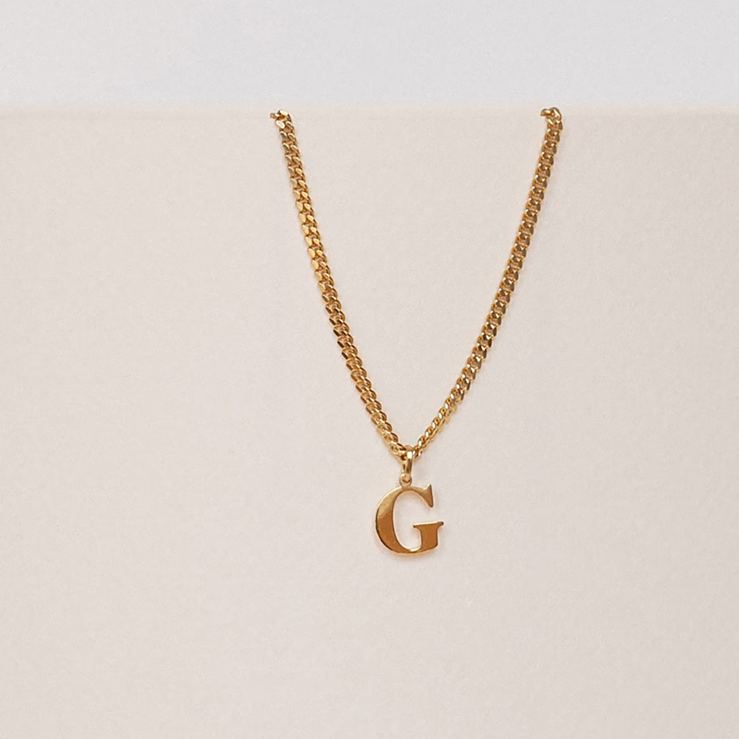 Custom Initial Necklace  Block Initial Charm Necklace  - Etsy | Etsy (US)