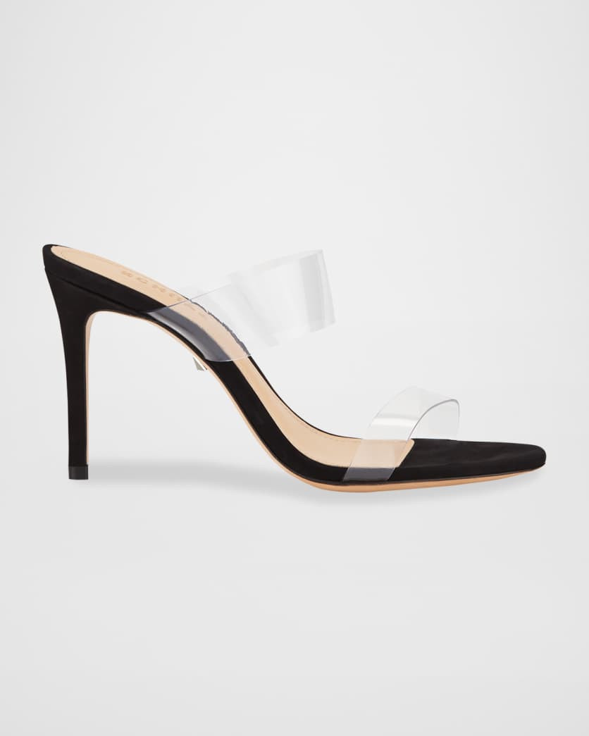 Ariella Strappy See-Through Vinyl Slide High-Heel Sandals | Neiman Marcus