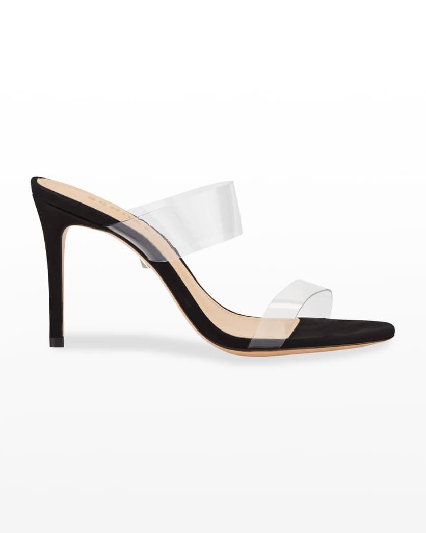 Ariella Strappy See-Through Vinyl Slide High-Heel Sandals | Neiman Marcus