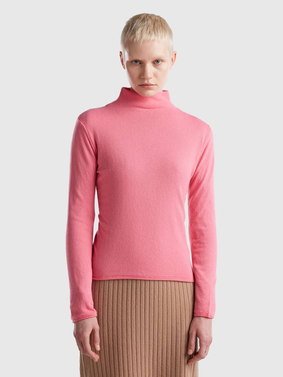 Pullover aus einer Cashmeremischung - Pink | Benetton | Benetton (EU)