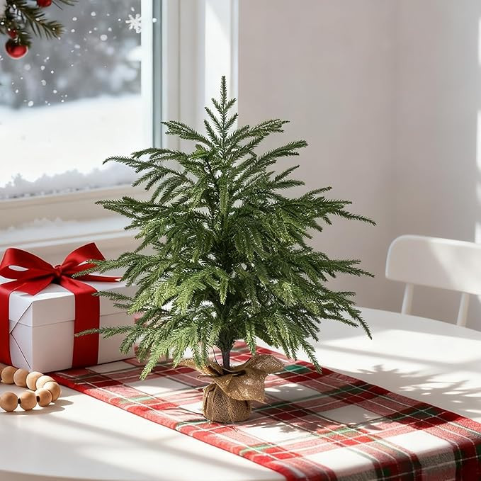 2FT Artificial Norfolk Pine Tree with Decorative Pot - Tabletop UV Protection Faux Tree Fake Plan... | Amazon (US)