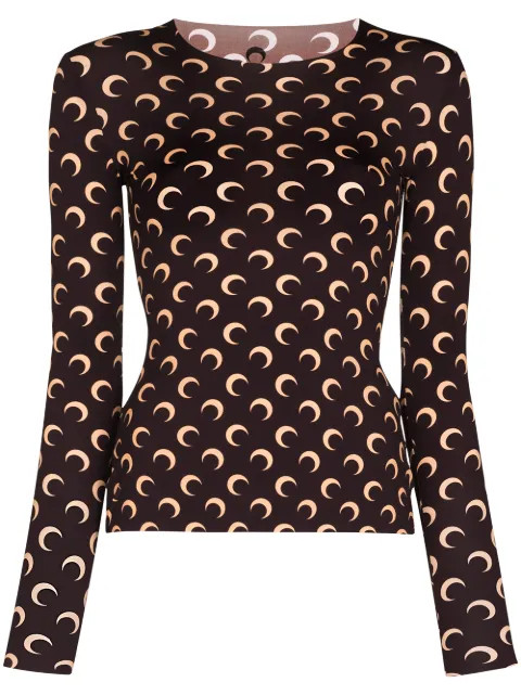 crescent moon print jersey top | Farfetch (UK)
