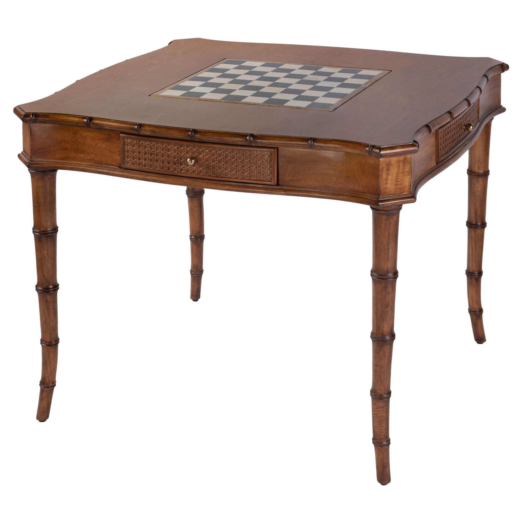 Eddie Updated Traditional Brown Wood Game Table | Kathy Kuo Home