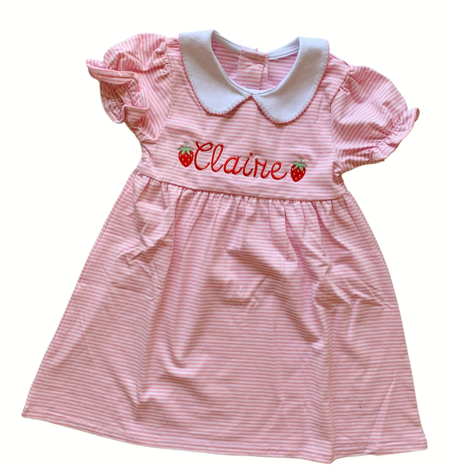 Girls Monogrammed Strawberry Dress Monogrammed Dress for | Etsy | Etsy (US)