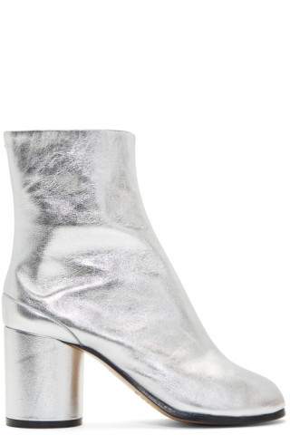 Silver Metallic Tabi Boots | SSENSE 