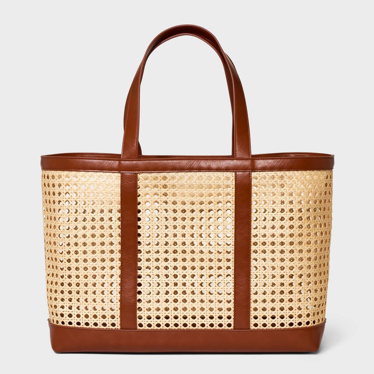 Caning Natural Tote Handbag - Universal Thread™ Brown | Target