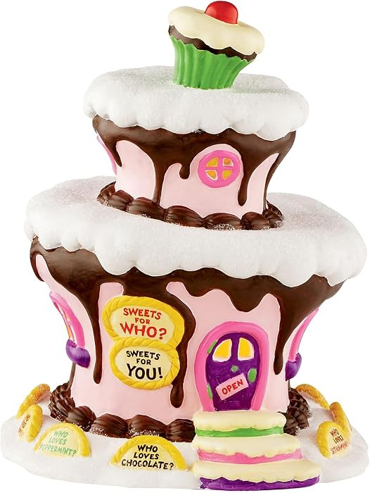 Department 56,Resin, Grinch Villages Who-Ville Sweet Shop Lit House, 7.75 x 7 x 6.25", Multicolor | Amazon (US)