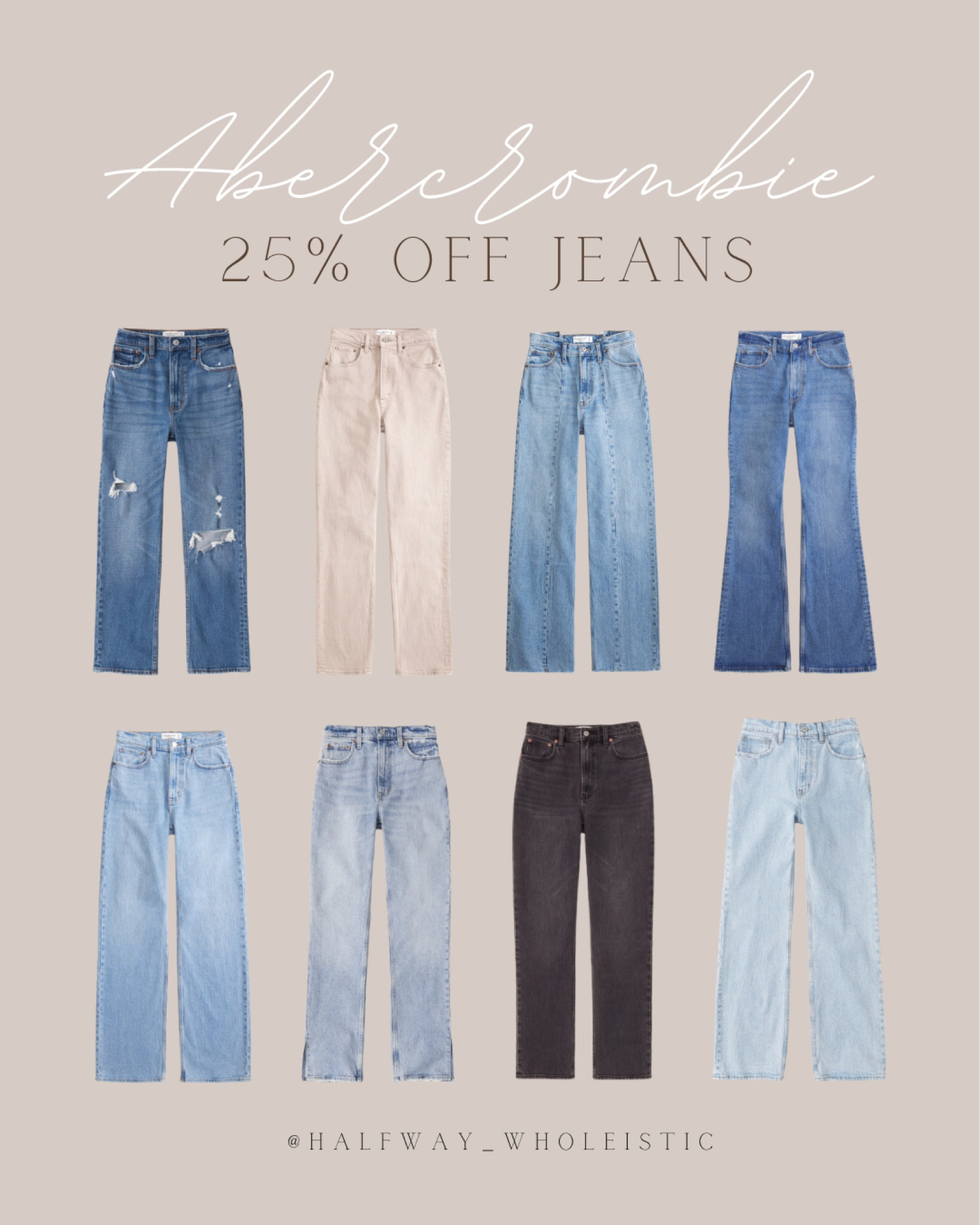 For a limited time Abercrombie is having their semi-annual denim event - 25% off all jeans!

#fall #wideleg #ankle #highrise #crop

#LTKSaleAlert #LTKFindsUnder100 #LTKStyleTip