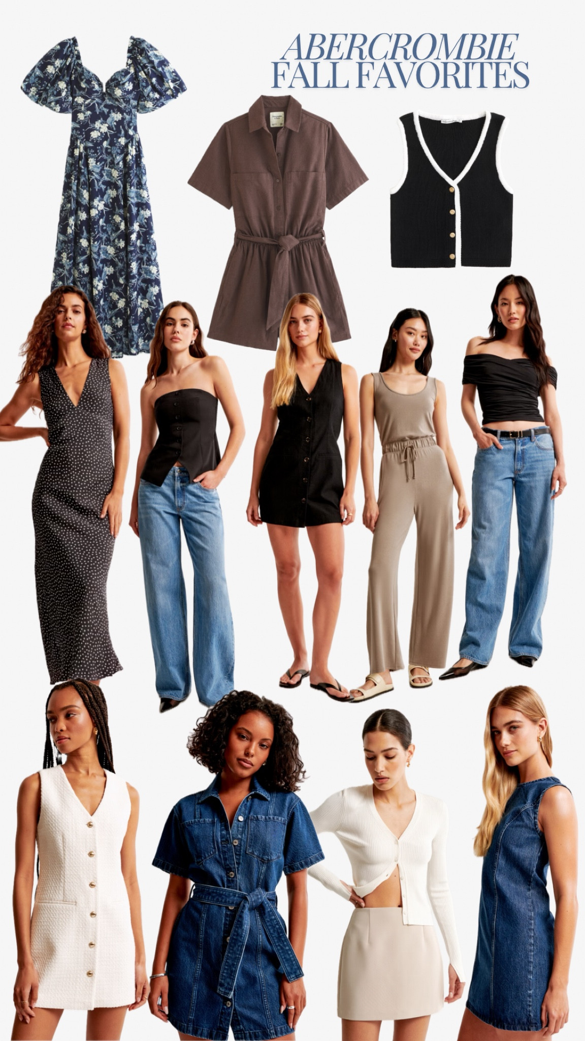 Abercrombie fall favorites! Everything from a cozy loungewear jumpsuit to denim dresses, baggy jeans, and more! Some super cute back to school options too 😍

#LTKBacktoSchool #LTKSeasonal #LTKFindsUnder100