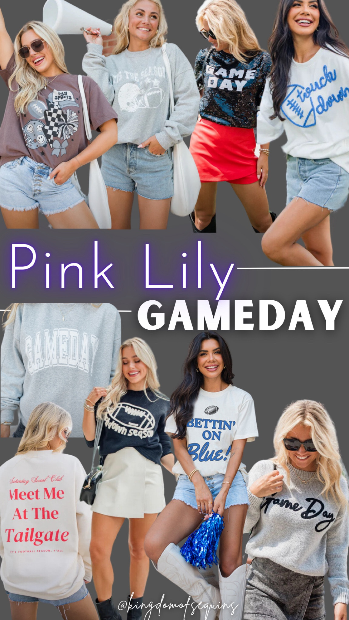 Pink lily Gameday outfit inspo 
20% off code SEQUINS
