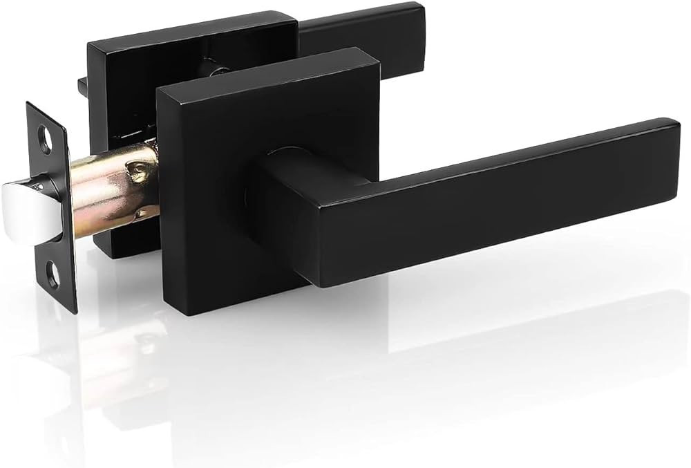 Probrico 1 Pack Square Door Lever Door Lock Handle Lockset Keyless Doorknobs Passage Knobs Lockse... | Amazon (US)