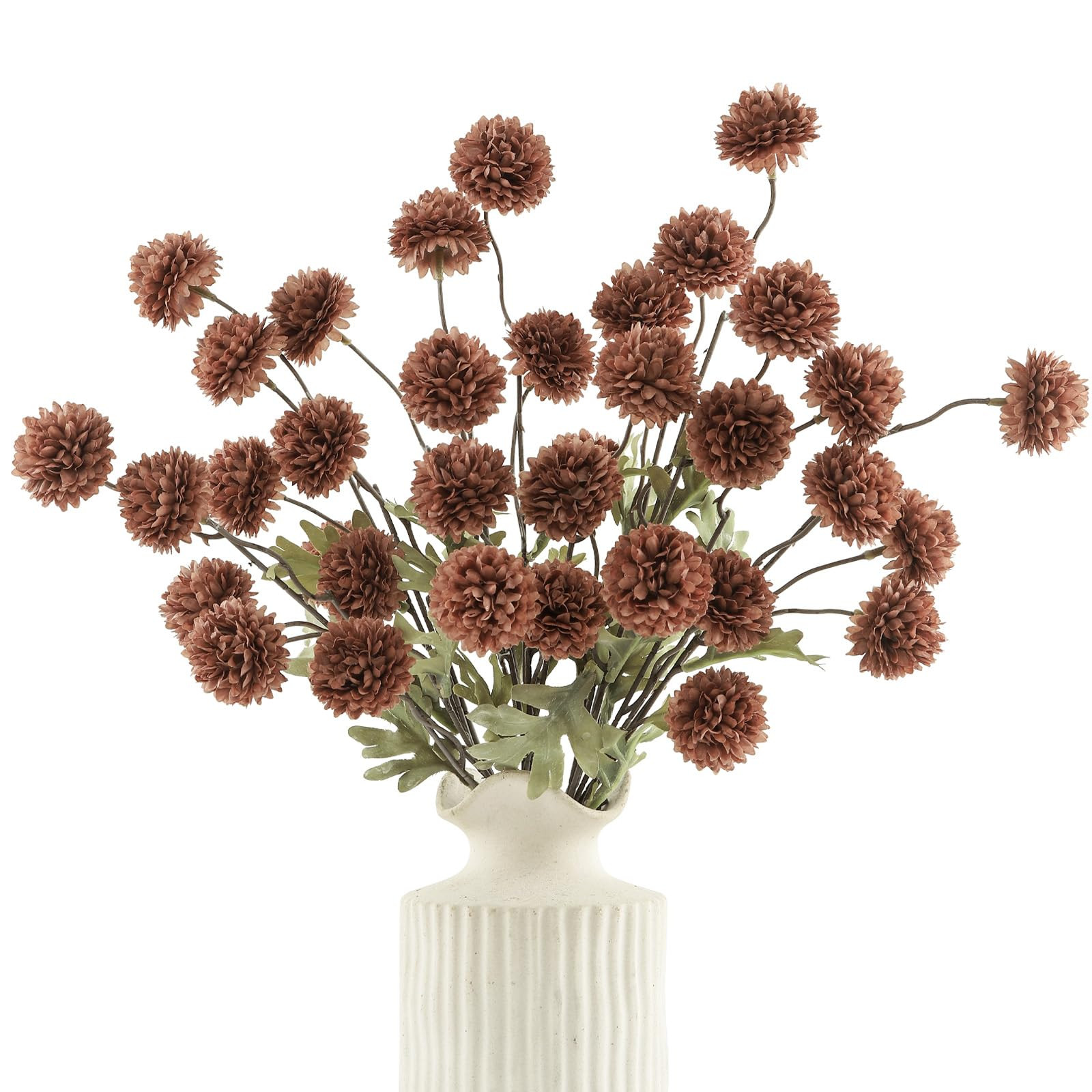 DuHouse 6pcs Artificial Flowers Faux Silk Pompon Mum,Silk Small Mini Chrysanthemum Ball with Stem... | Amazon (US)