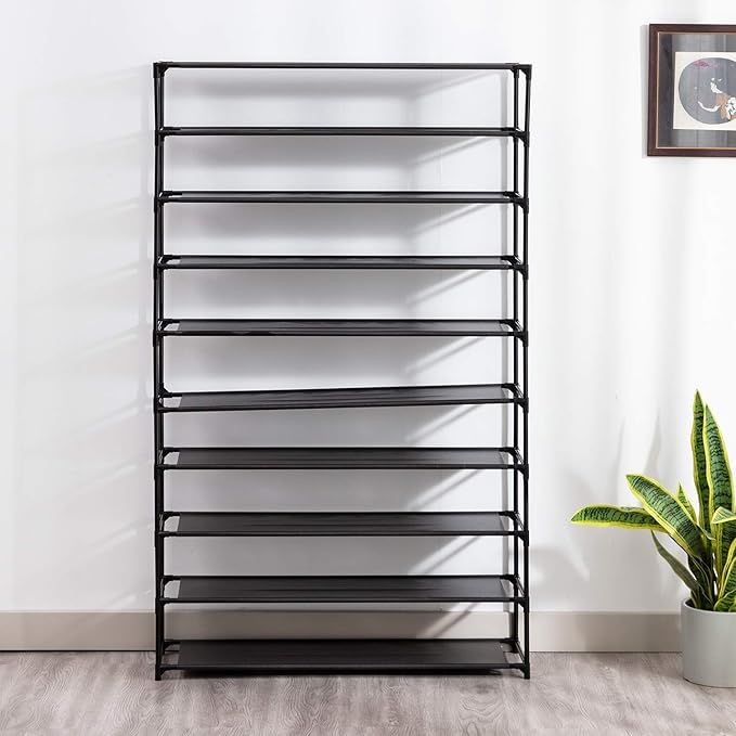 Bonzy Home 10 Tiers Shoe Rack Organizer for Entryway, Stackable Shoe Shelf with Stable Metal Stru... | Amazon (US)