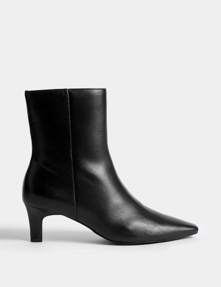 Leather Kitten Heel Chisel Toe Ankle Boots | Marks & Spencer (UK)