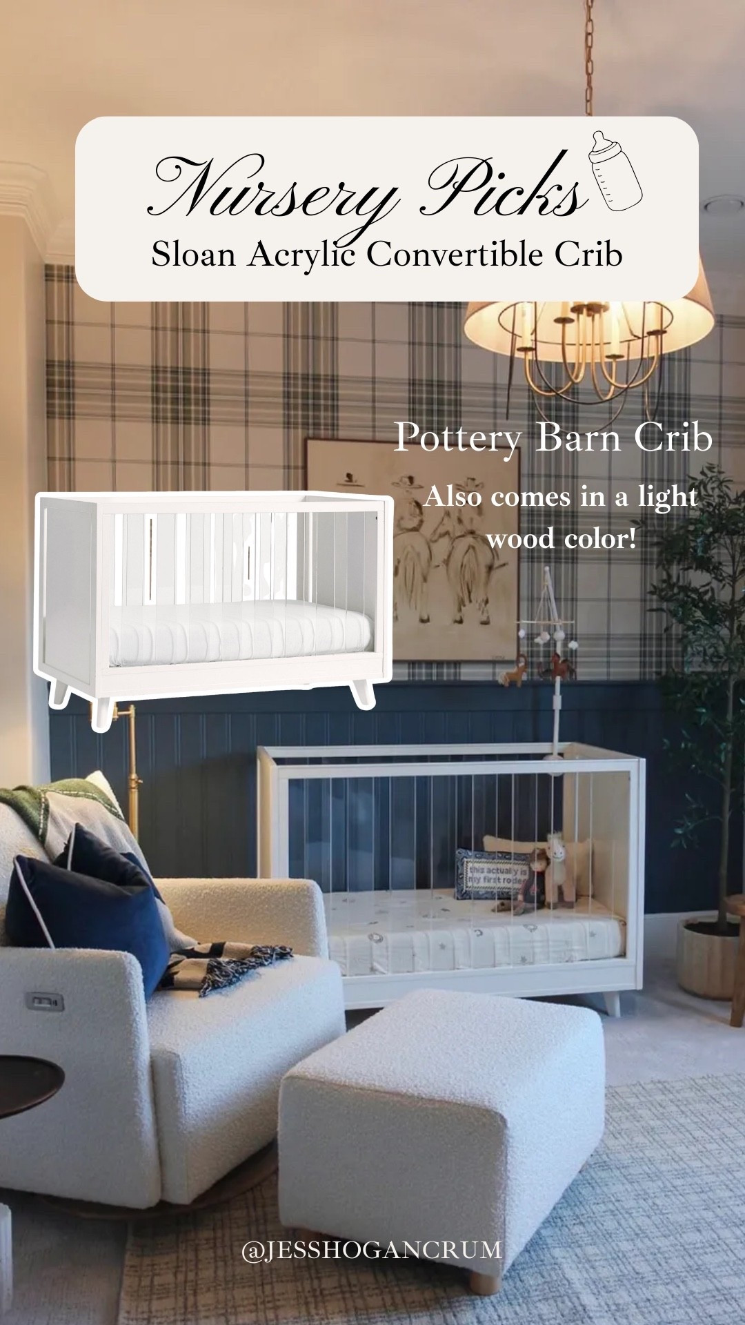 welcome to our little cowboy’s cozy corner, where western charm meets baby dreams ✨🤠

designer: @gather_in_grace
art: @emma_katherineart 
chandelier: @laurieshomefurnishings
wallpaper: “haberdashery westley plaid wallpaper - moss” from @uswalldecor 
paint color: SW “needlepoint navy” and SW “egret white”

nursery inspo, baby boy nursery, western chic, baby, newborn, wallpaper, home inspo, kids room, cowboy, home interior 

#LTKBaby #LTKBump #LTKHome