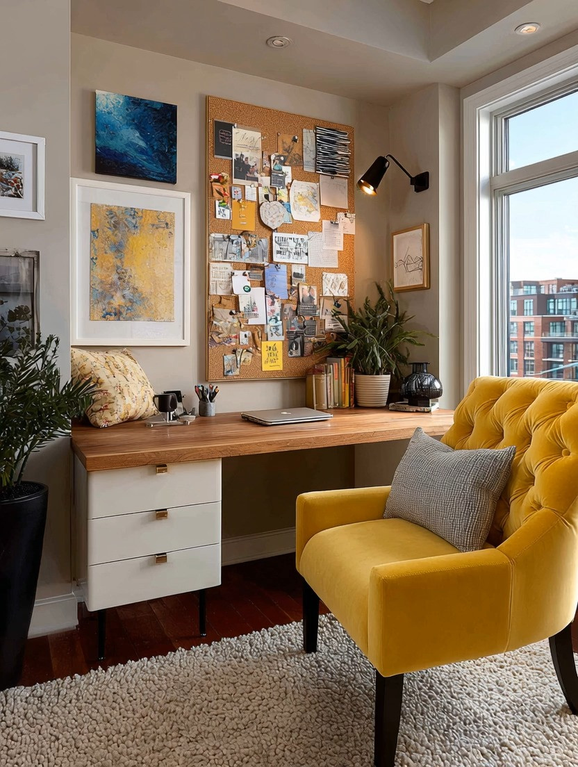 Your workspace doesn’t need more clutter… it needs more intention.

This is what happens when simplicity meets creativity.

A clean, natural wooden desk paired with a framed cork wall instantly transforms any corner into a space that feels focused, inspiring, and personal. It’s not about adding more—it’s about adding the right elements.

Pin your ideas, your goals, your reminders, your vision… and suddenly your workspace starts working for you.

The styling—art, plants, even that bold accent chair—is personal. But the foundation? That’s universal.

A warm wood desk. A structured cork board. A space that invites creativity instead of draining it.

Because boring offices are quietly becoming a thing of the past.

Explore our curated selection of wooden desks and framed cork boards in wood, black, or gold finishes—product options linked below.

#homeofficeideas #workspaceinspo #interiordesign #productivityspace 

 #LTKHome