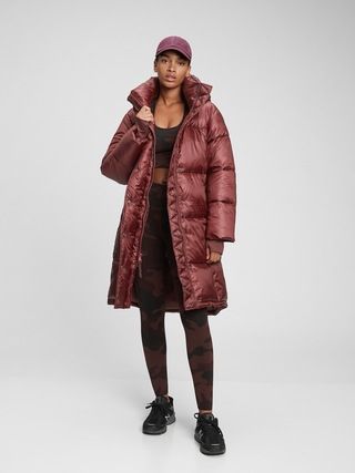 100% Recycled Polyester Heavyweight Midi Puffer Coat | Gap (CA)