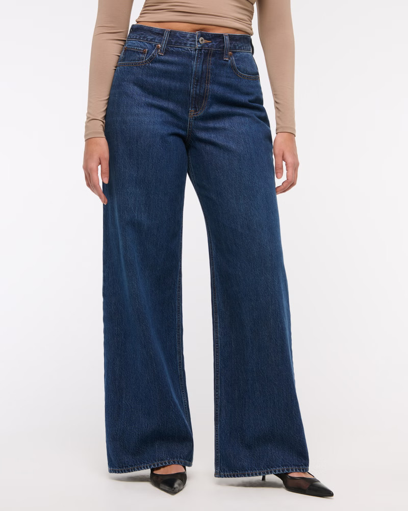 Women's Curve Love High Rise Wide Leg Jean | Women's Bottoms | Abercrombie.com | Abercrombie & Fitch (US)