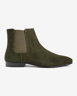 Olive Genuine Suede Chelsea Boots | Express