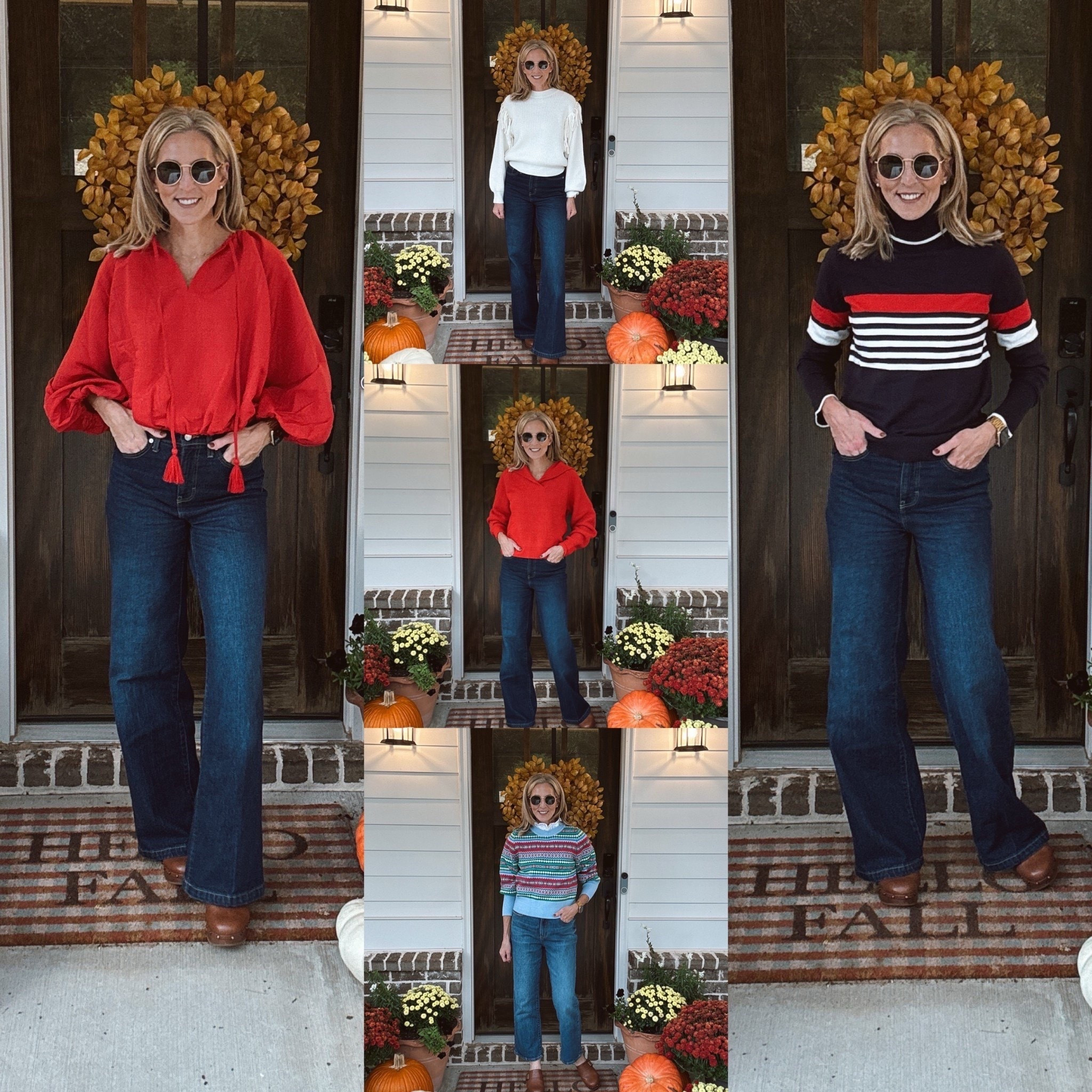 Walmart new arrivals are RED HOT!! These looks are under $25 and your next closet favorite!!! Comment NEW to grab your favorites. They are selling fast. 

Red Top - $27
Red Sweater - $27
Striped turtleneck $19
Fair aisle sweater - $26
Fringe Sweater $24 
Size small in all tops ❤️

Walmart fashion finds, Walmart new arrivals, fall outfits 2025, Walmart sweaters under 25, affordable fall fashion, Walmart jeans women, trendy Walmart looks, fall fashion over 40, casual fall outfits women, Walmart style