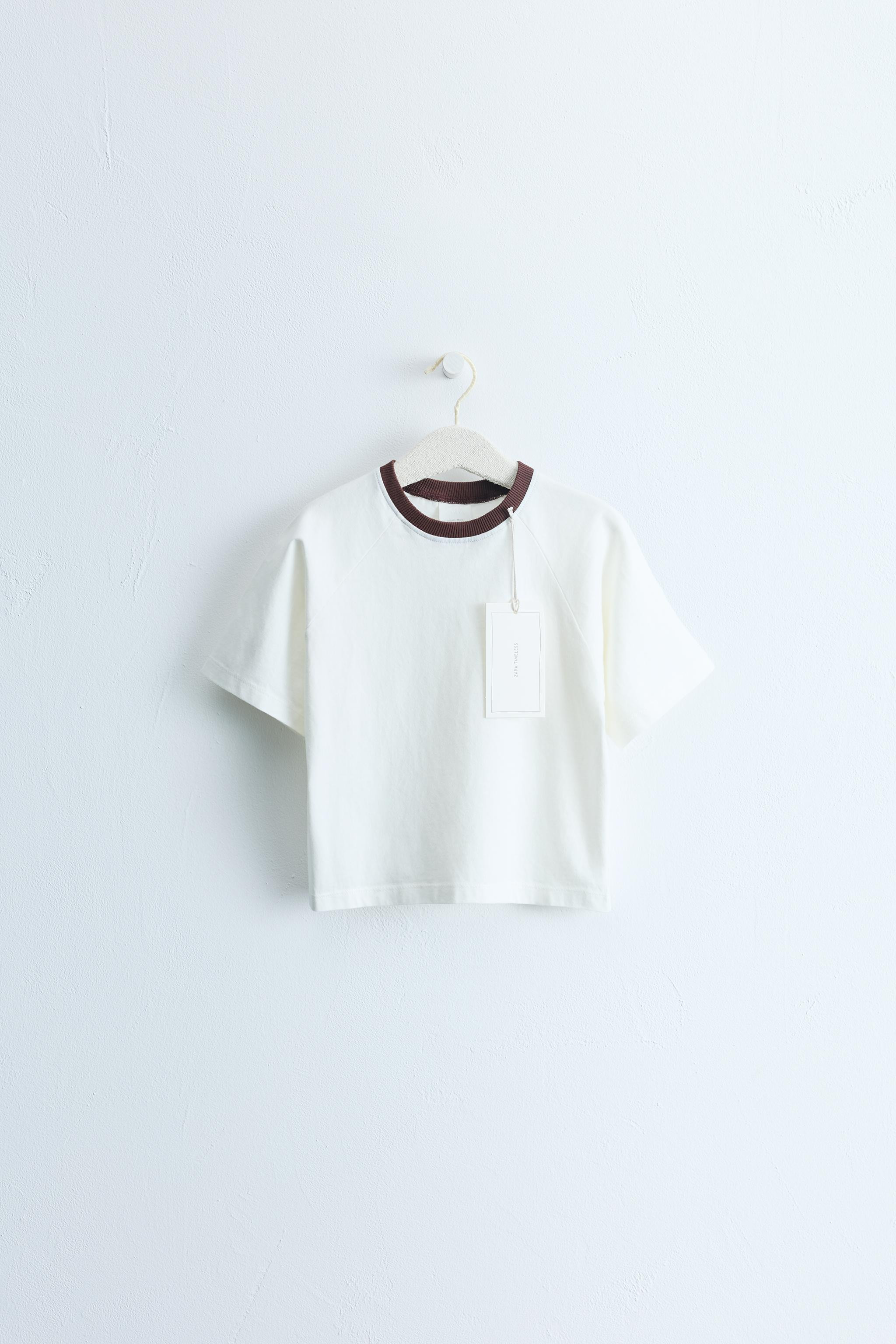 ZARA TIMELESS - CONTRAST PIPING T-SHIRT | Zara US