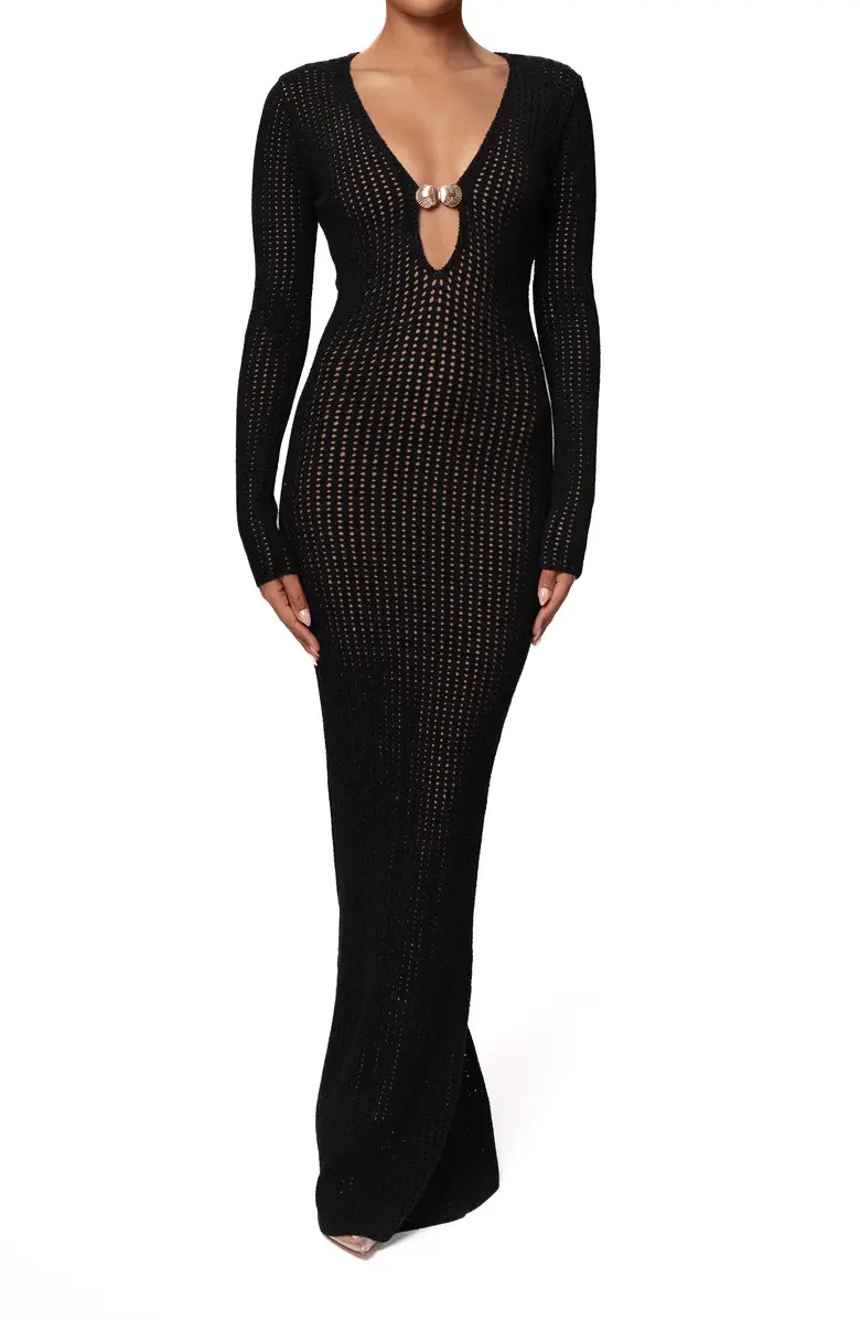 Sol Open Stitch Long Sleeve Body-Con Sweater Dress | Nordstrom