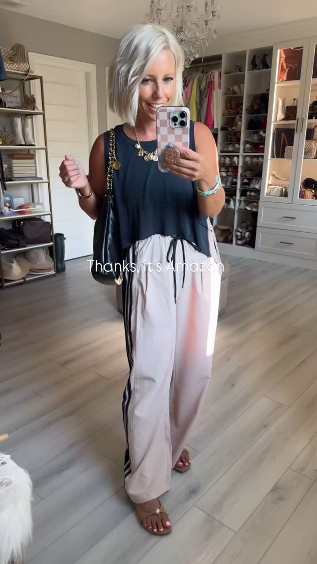 Thanks, it’s Amazon!!! 🙌🏻🙌🏻🙌🏻🙌🏻
⬇️⬇️⬇️
Tank/track pants medium 
Tan set medium
Black set medium 
Orange/yellow set small
Striped set smalll

#LTKSaleAlert #LTKStyleTip #LTKFindsUnder50