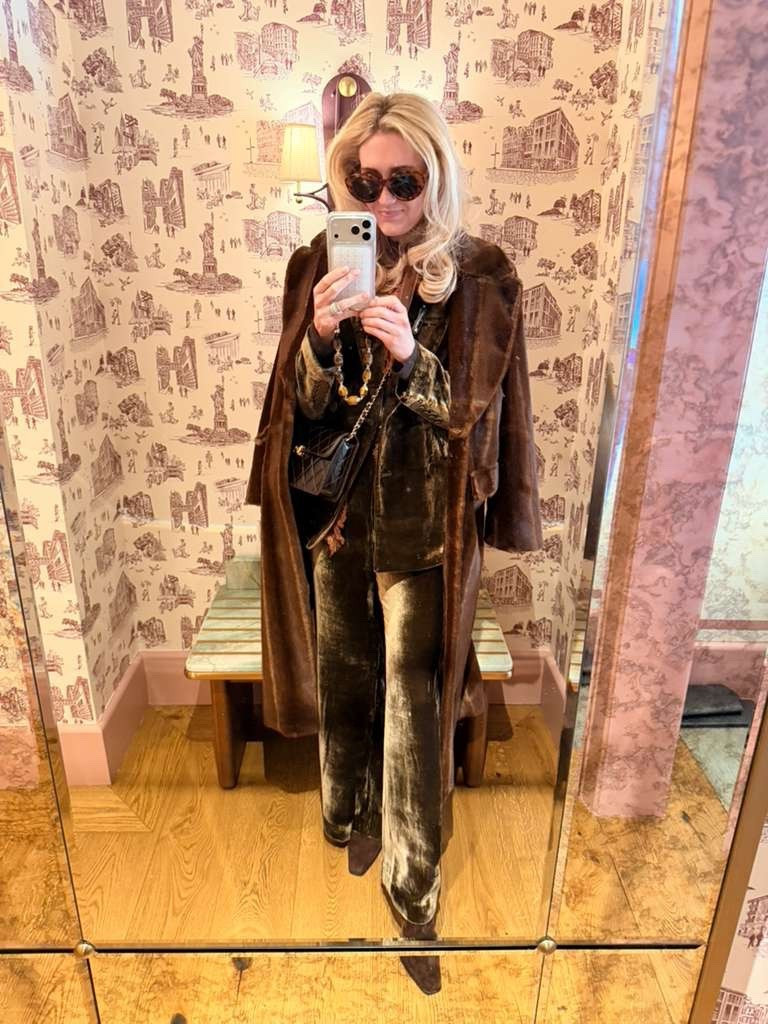 Chocolate velvet, a long luxe coat, and layered gold jewelry… this is the kind of outfit that makes you stand a little taller 🤎

Obsessed with this rich brown monochrome moment styled with pieces from @Tuckernuck 

#LTKNYFW #LTKootd