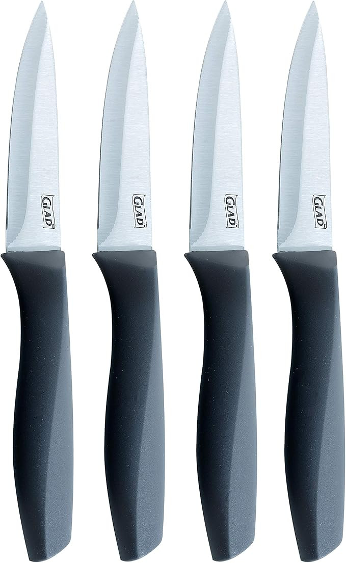 Glad Paring Knife Set, Pack of 4 | Sharp Stainless Steel Blades with Non-Slip Handles | 3.5-Inch ... | Amazon (US)