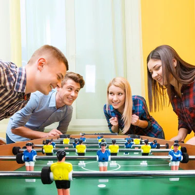 Orange + Black Rectangular Manufactured Wood + Iron Foosball Tables | Wayfair North America