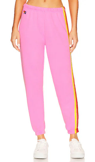 Aviator Nation 5 Stripe Sweatpant in Pink. - size S | Revolve Clothing (Global)