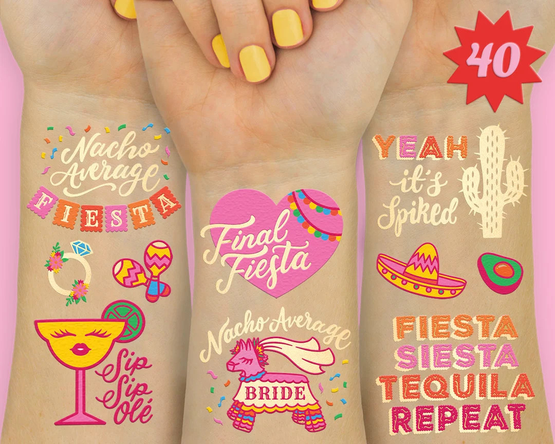 Final Fiesta Bachelorette Tattoos - 40 styles | Bach Party Decorations, Nacho Average Bride, Fies... | Etsy (US)