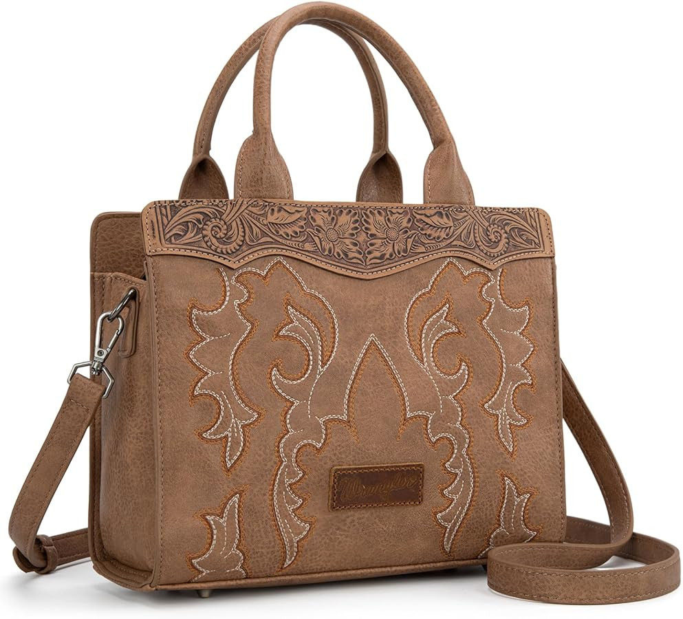 Wrangler Crossbody Bags for Women Western Embroidered Boot Scroll Top Handle Handbags | Amazon (US)