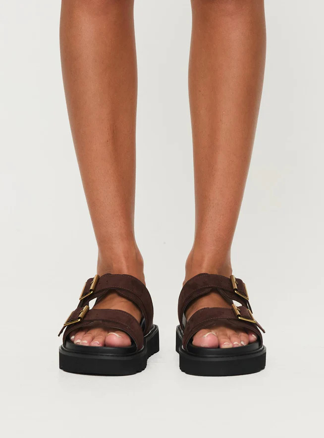 Ma Belle Sandals Brown Suede | Princess Polly US