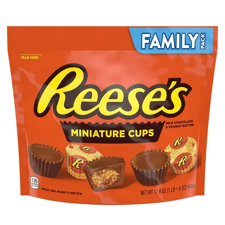 Reese's Miniatures Milk Chocolate Peanut Butter Cups Candy, Family Pack 17.6 oz | Walmart (US)