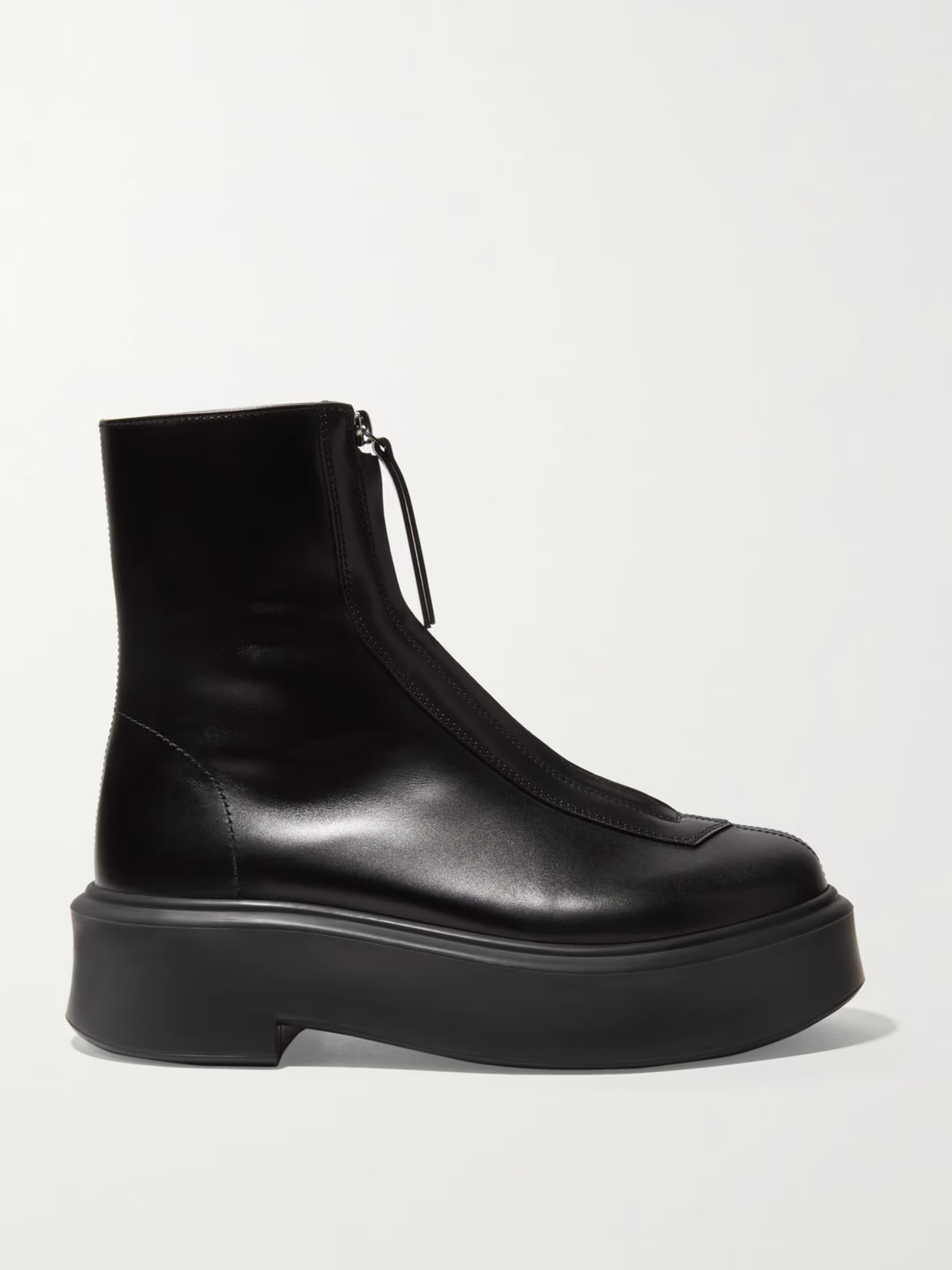 The Row - Leather Ankle Boots - Black | NET-A-PORTER (UK & EU)