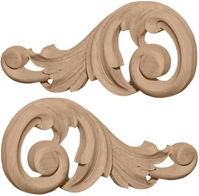 Ekena Millwork ONL07X03X01SWLW Each Side Small Swaying Scrolls Pair, 7 1/8-Inch x 3 1/8-Inch x 5/... | Amazon (US)
