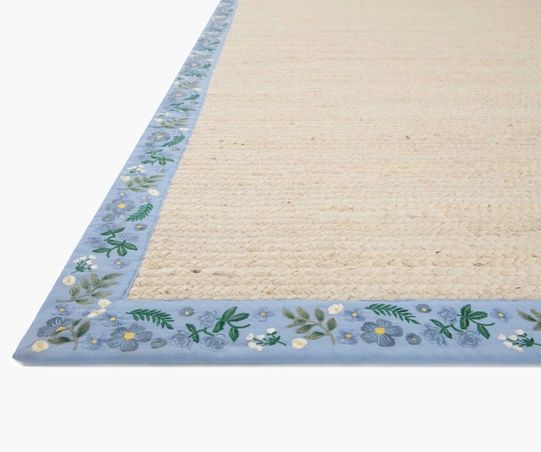 Costa Wildwood Ivory & French Blue Jute Rug | Rifle Paper Co. | Rifle Paper Co.
