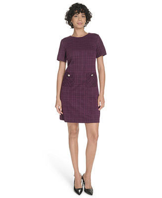 Women's Short Sleeve Knit Shift Dress | Macy's